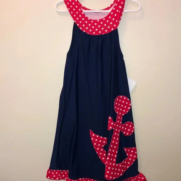 FRANKIE & DAISY BOUTIQUE NEW GIRLS DRESS TOP BOTTOM EASTER NAUTICAL DRESSES SZ 4 - Picture 6 of 6